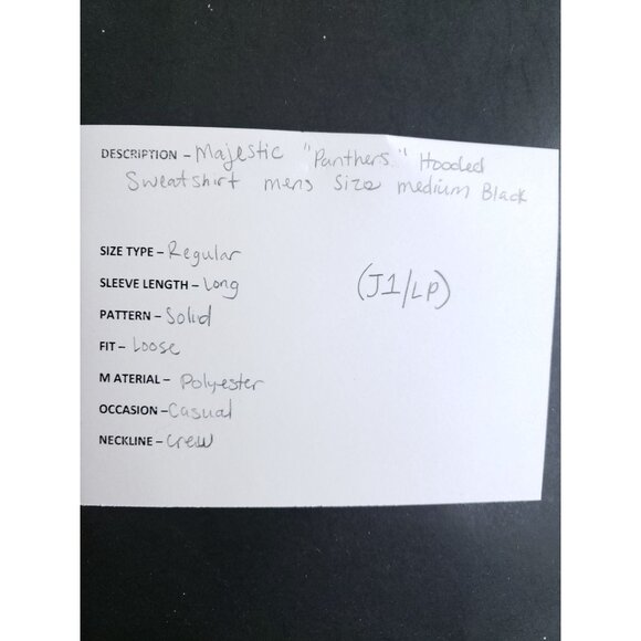 Carolina Panthers Hooded Sweatshirt Men's Size Medium Black - Picture 8 of 8